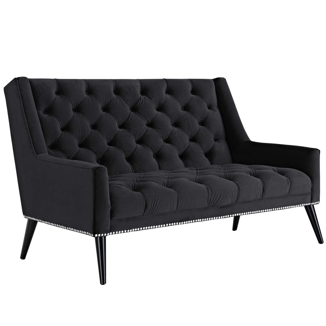 Explore Velvet Loveseat, Black