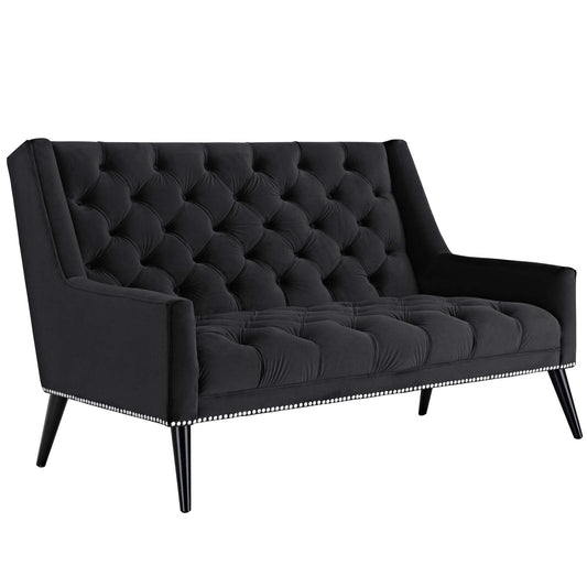 Explore Velvet Loveseat, Black