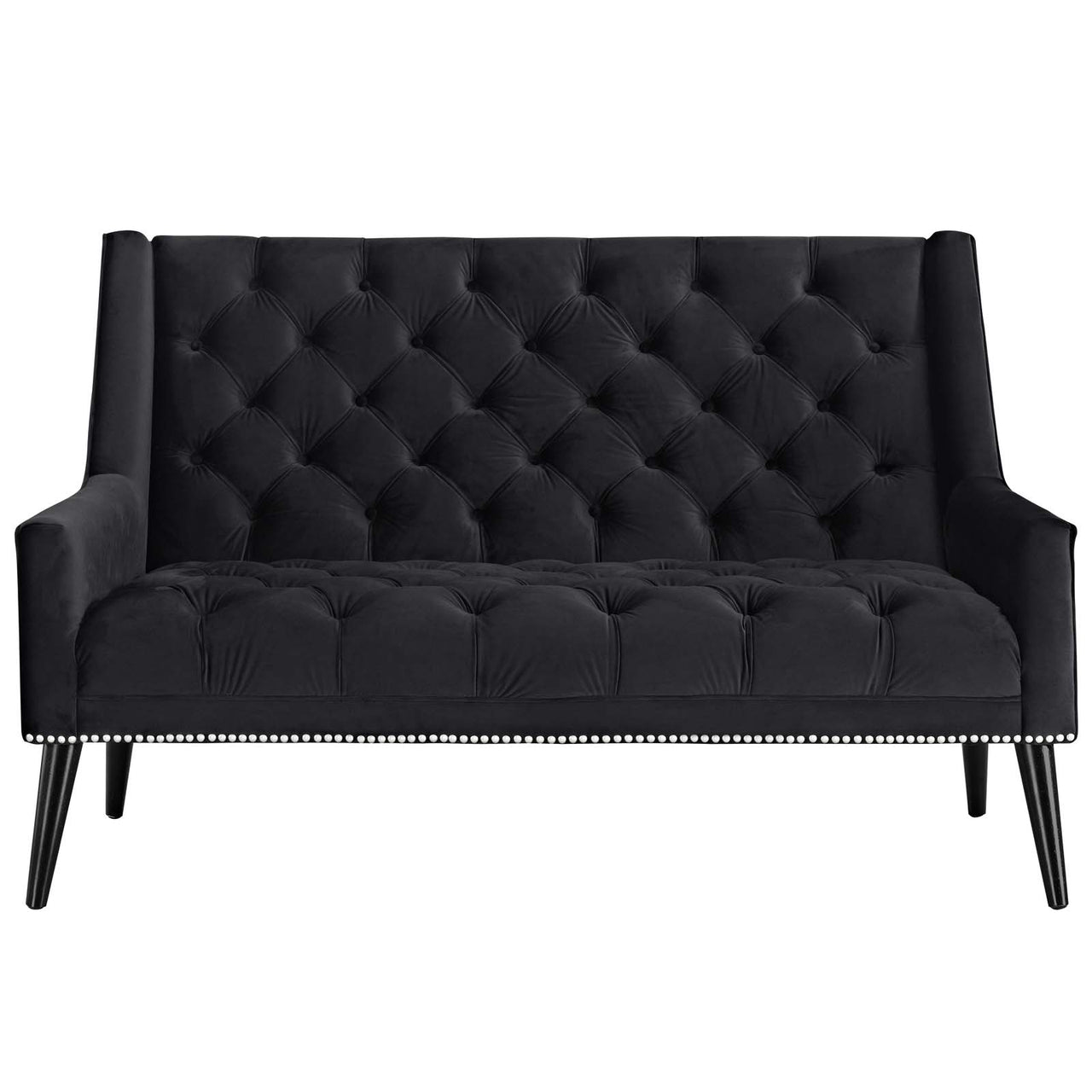 Explore Velvet Loveseat, Black