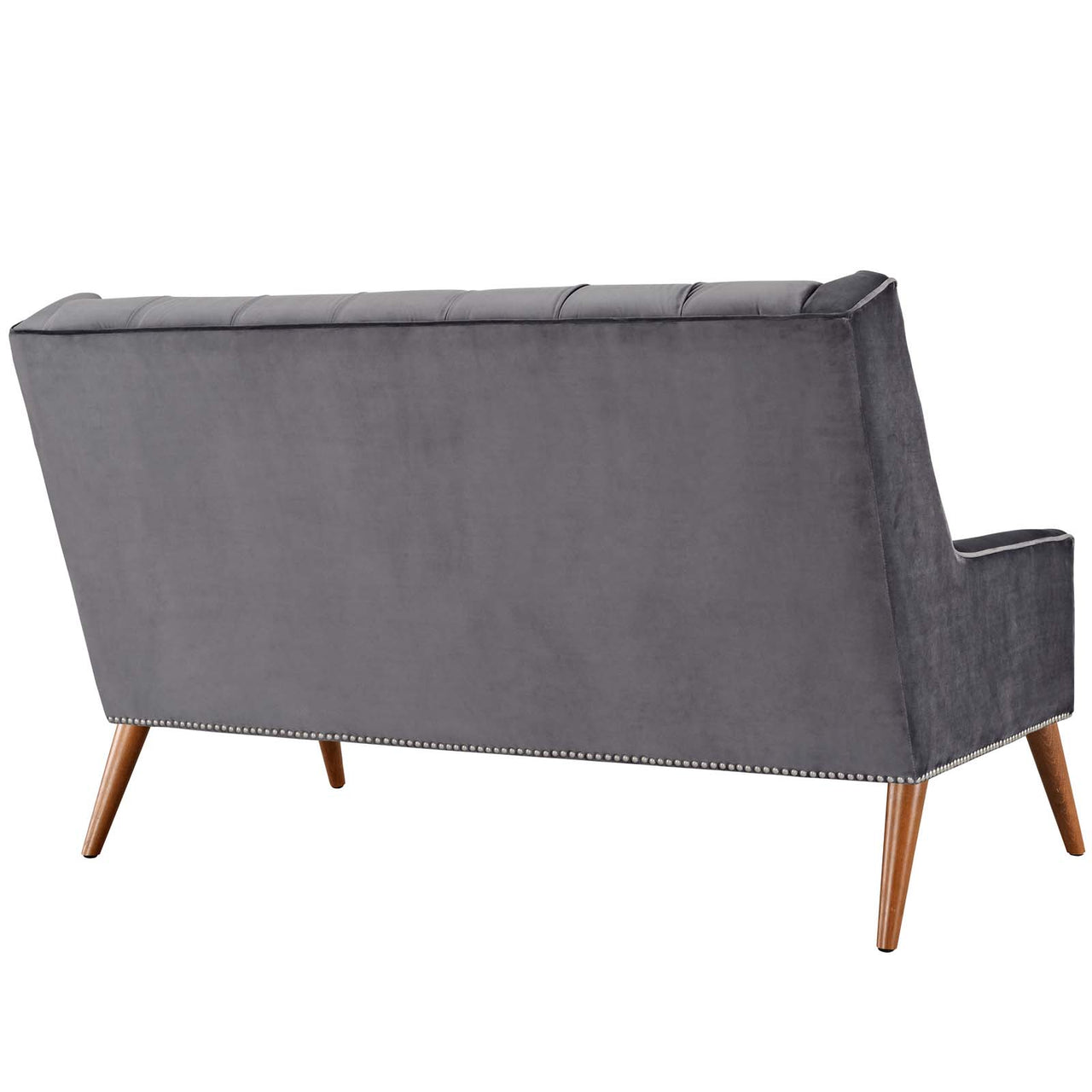 Peruse Performance Velvet Loveseat, Gray