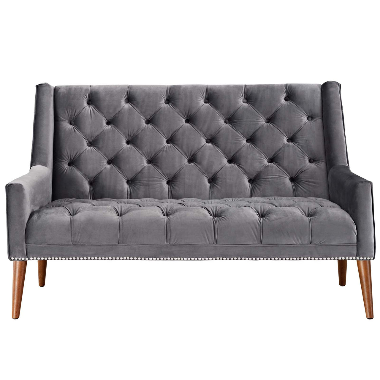 Peruse Performance Velvet Loveseat, Gray