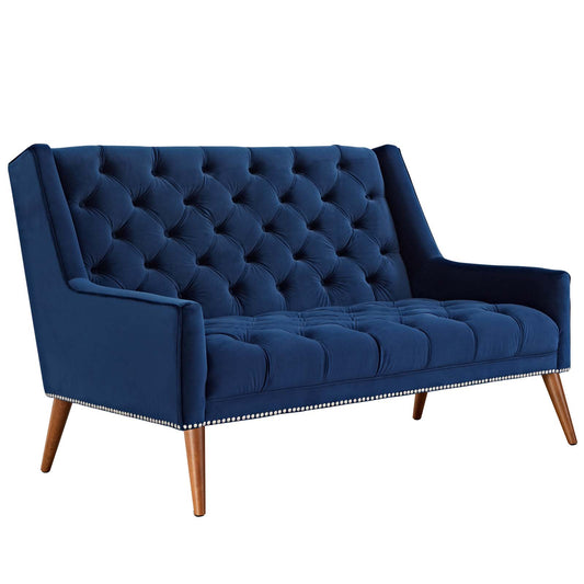 Explore Velvet Loveseat, Navy