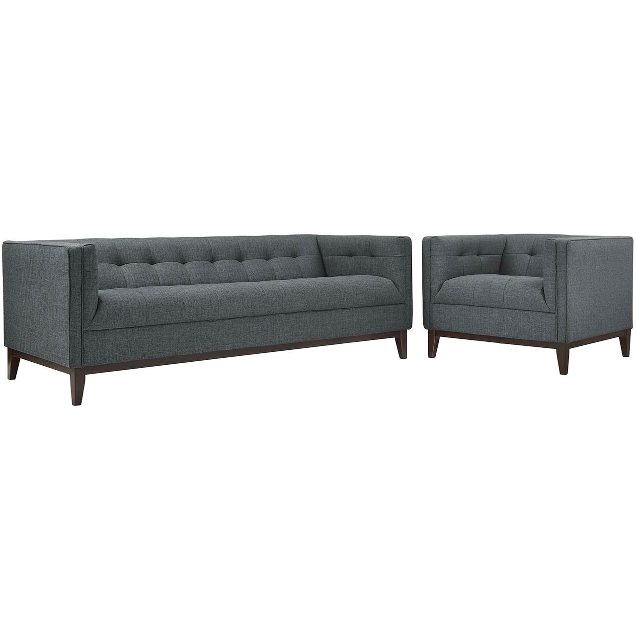 Classique 2-Piece Sofa & Chair Set, Gray