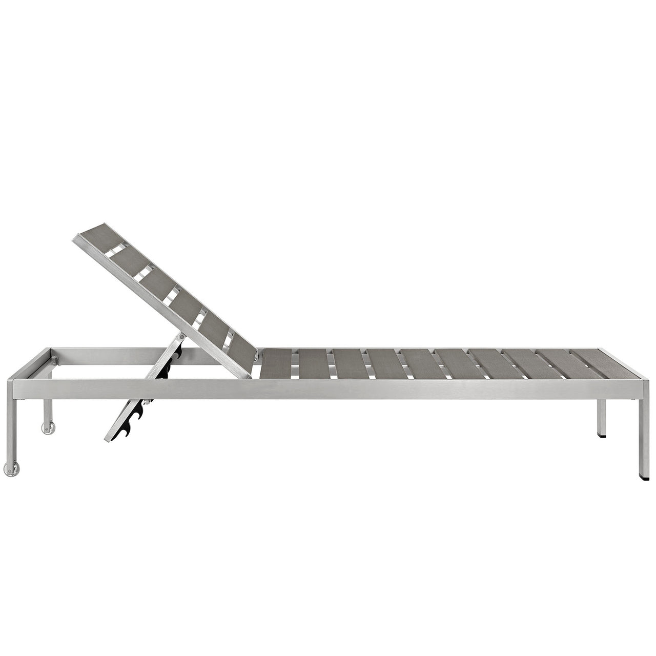 Shore 2 Piece Outdoor Patio Aluminum Set, Silver & Gray