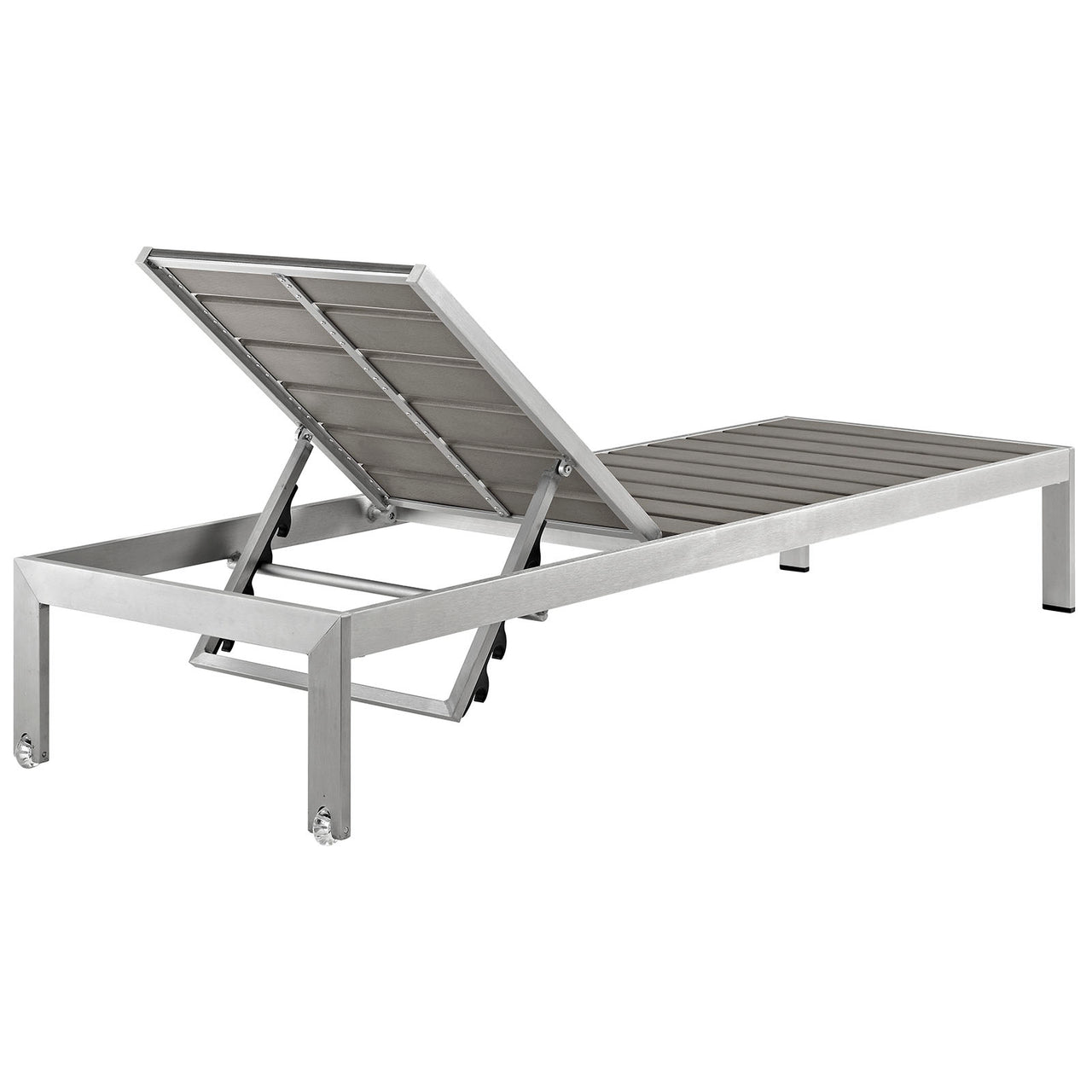 Shore 2 Piece Outdoor Patio Aluminum Set, Silver & Gray