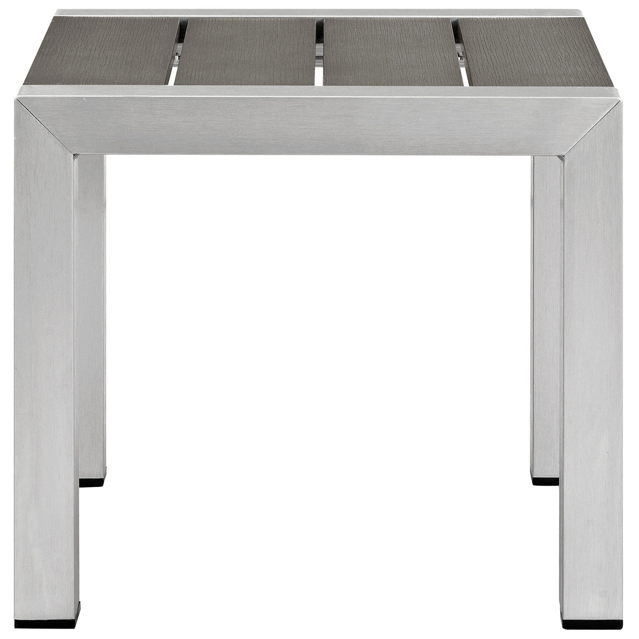 Shore 2 Piece Outdoor Patio Aluminum Set, Silver & Gray