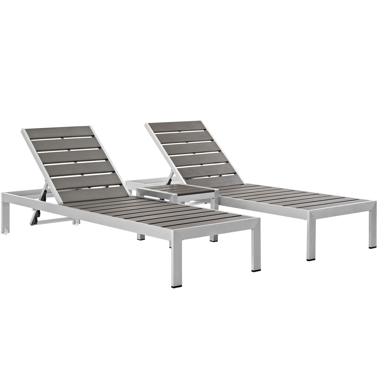 Shorea 3-Piece Alfresco Set, Silver & Gray