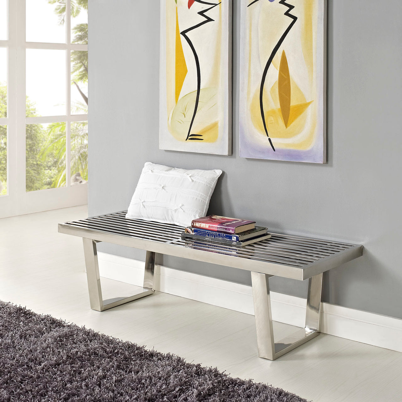 Nyssara Bench, Small, Silver