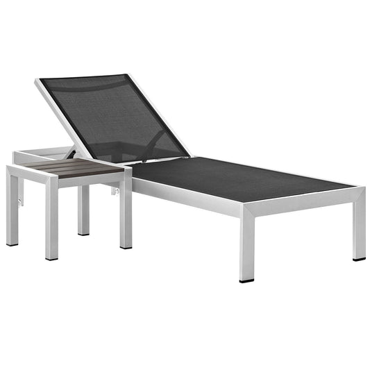 Shorea 2-Piece Alfresco Set, Silver & Black