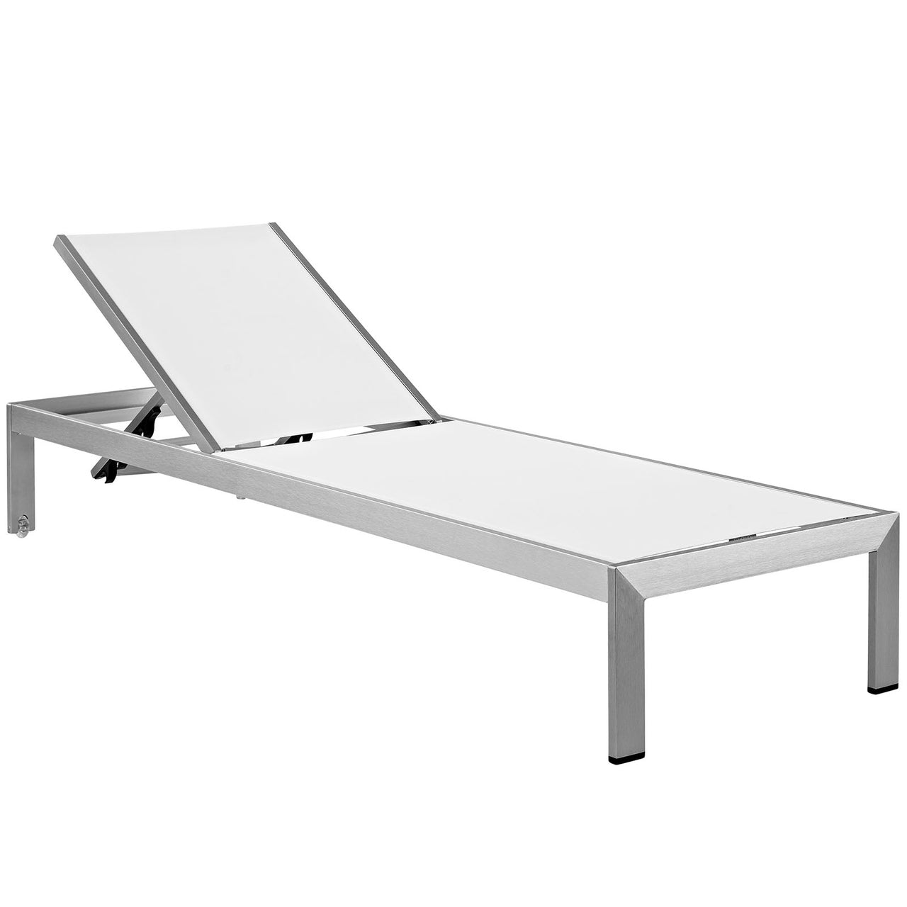 Shore 2 Piece Outdoor Patio Aluminum Set, Silver & White