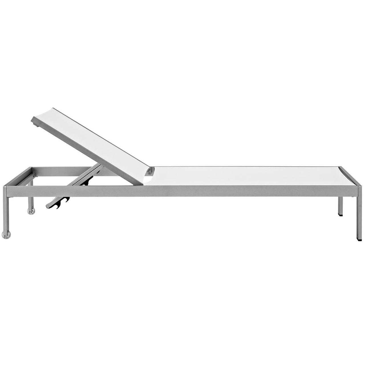 Shore 2 Piece Outdoor Patio Aluminum Set, Silver & White