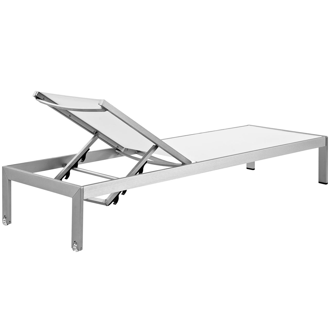 Shore 2 Piece Outdoor Patio Aluminum Set, Silver & White