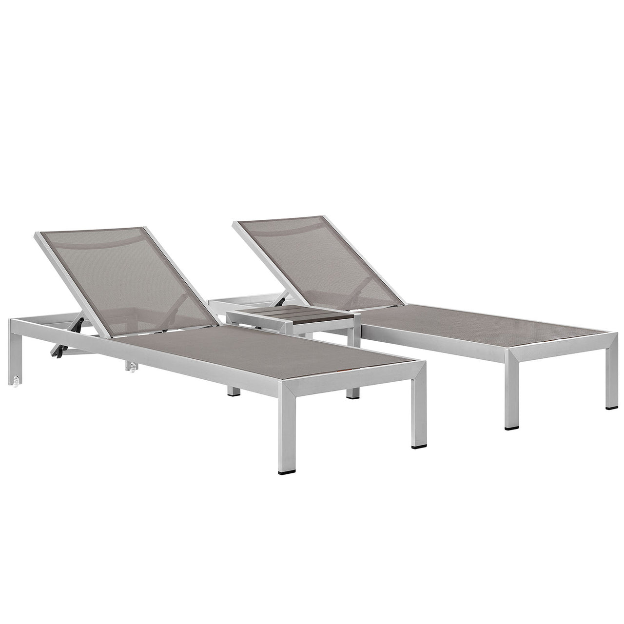 Shorea 3-Piece Alfresco Set, Silver & Gray