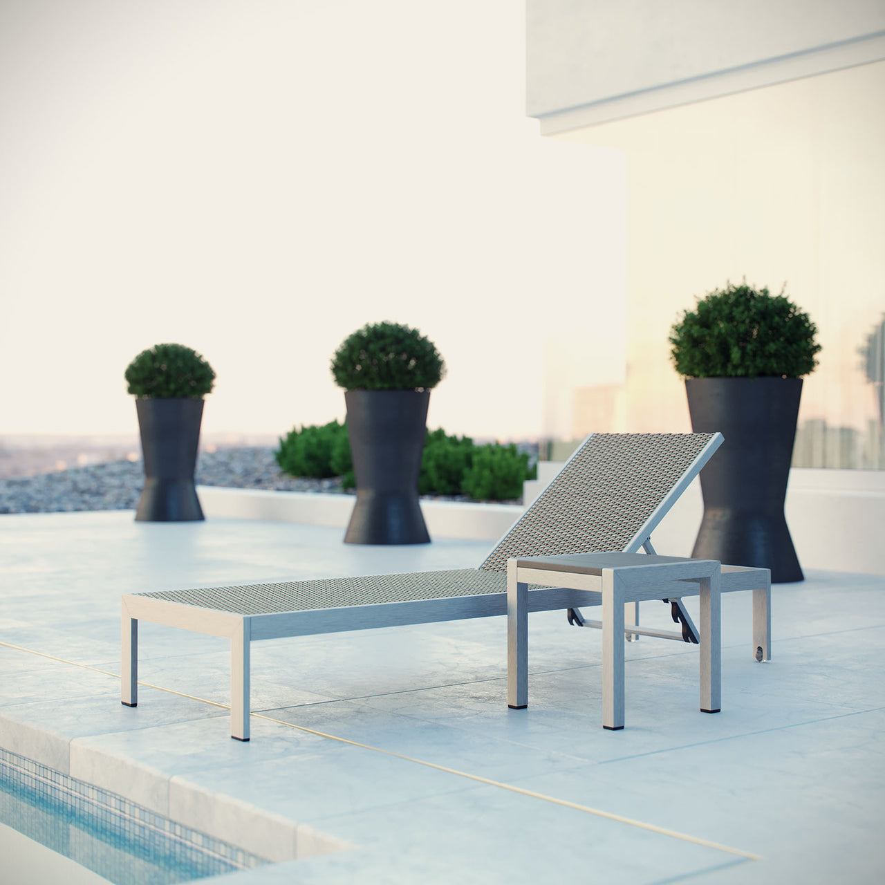 Shorea 2-Piece Alfresco Set, Silver & Gray