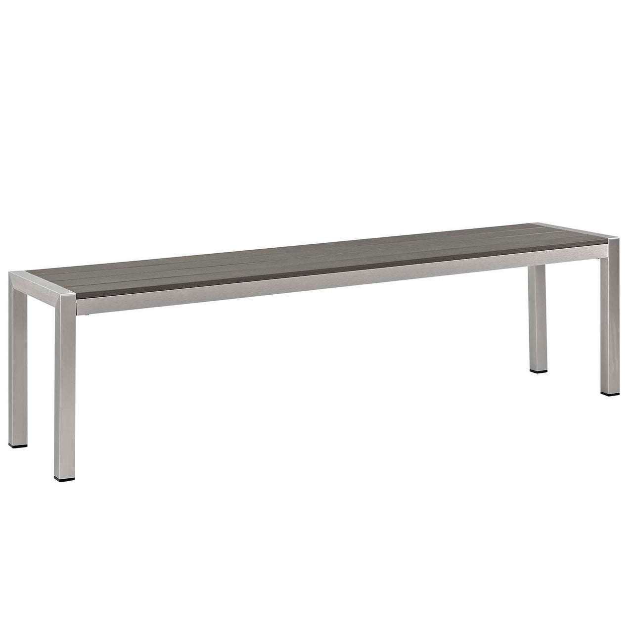 Shore 3 Piece Outdoor Patio Aluminum Dining Set, Silver & Gray