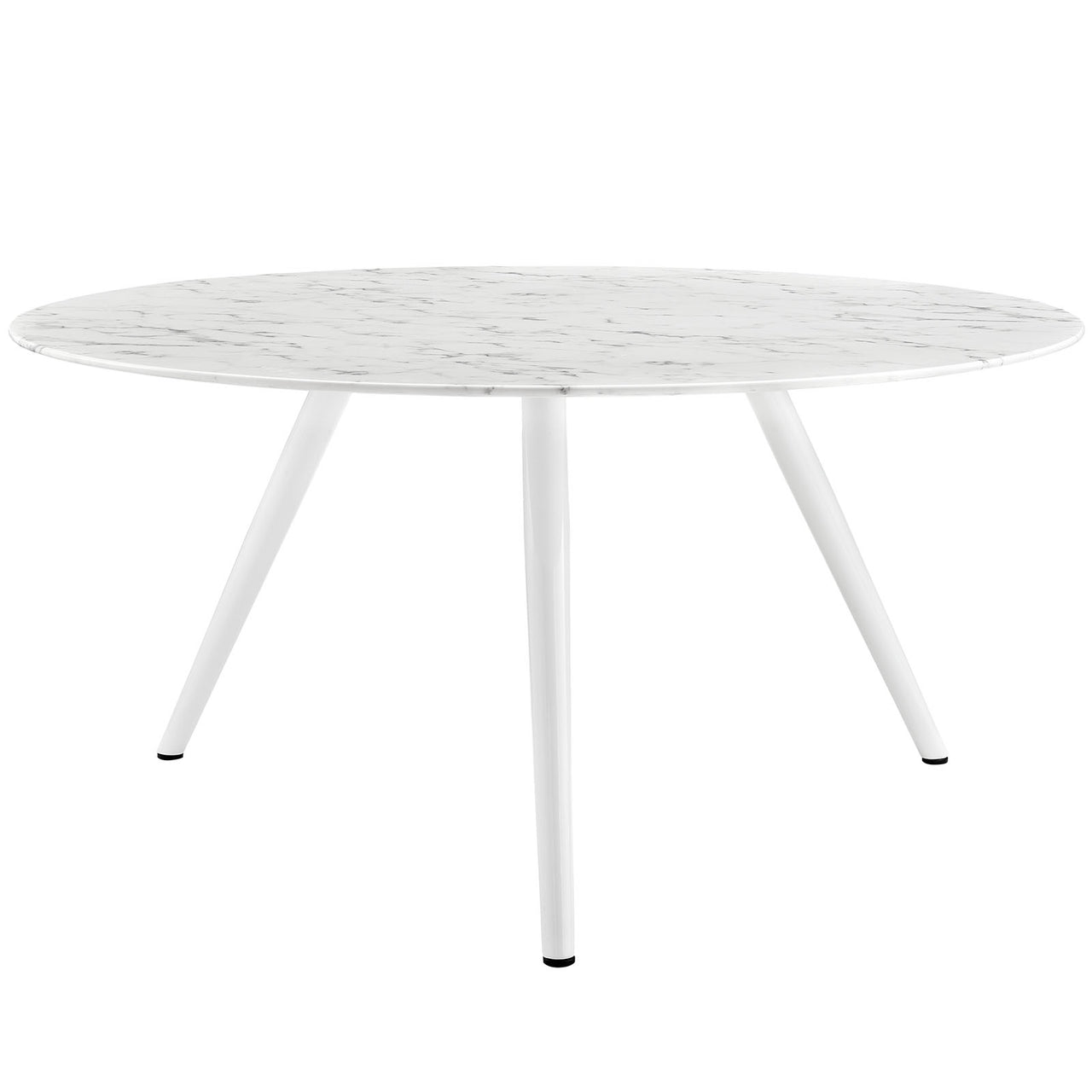 Ensemble Round Faux Marble Dining Table with Tripod Base, XXL, White
