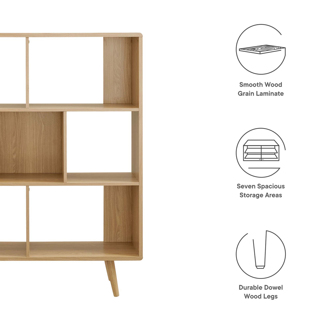 Erisen Bookcase, Medium, Oak