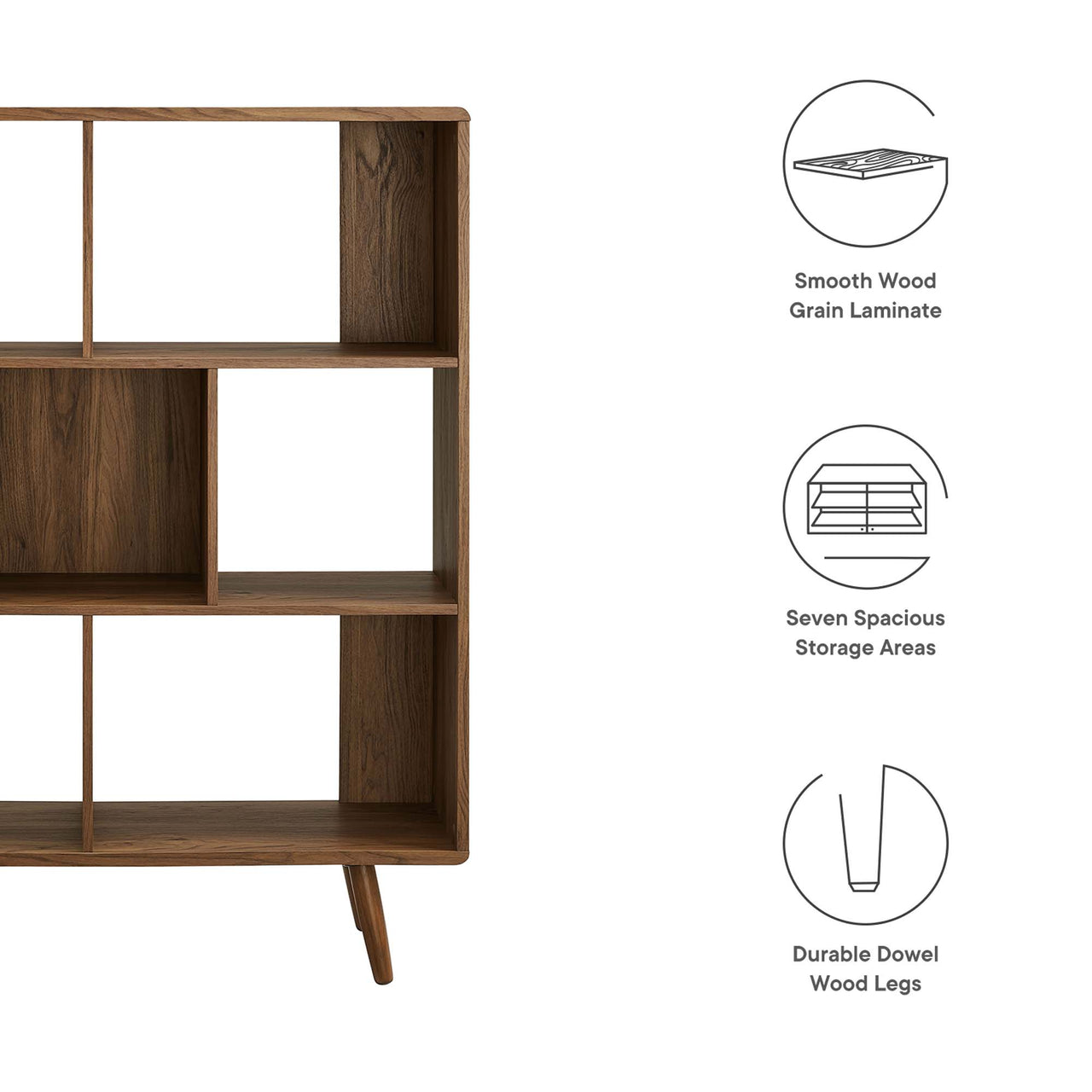 Erisen Bookcase, Medium, Walnut