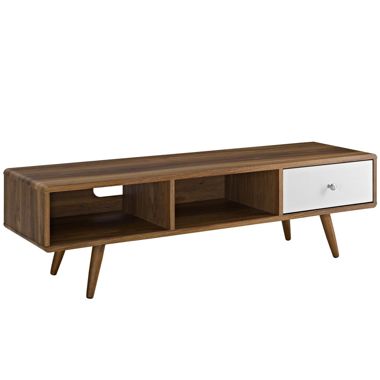 Erisen TV Stand, Small, Walnut & White