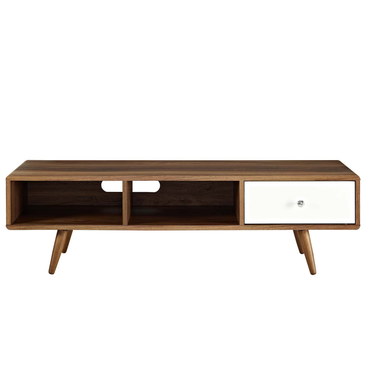 Erisen TV Stand, Small, Walnut & White