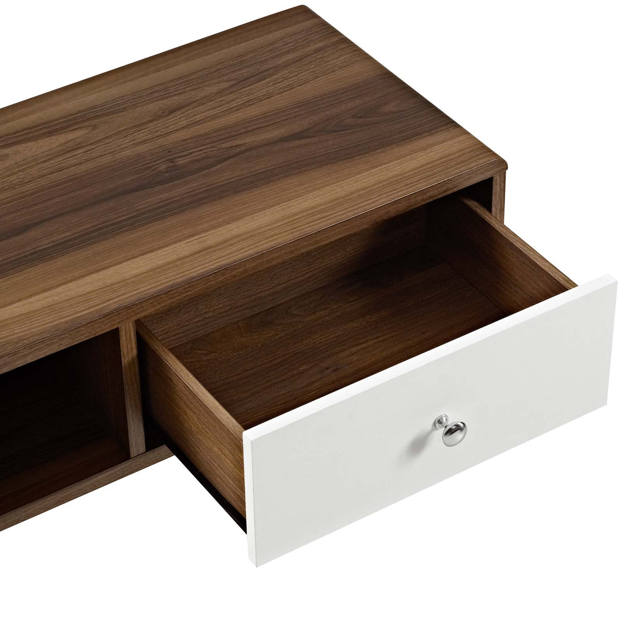 Erisen TV Stand, Small, Walnut & White