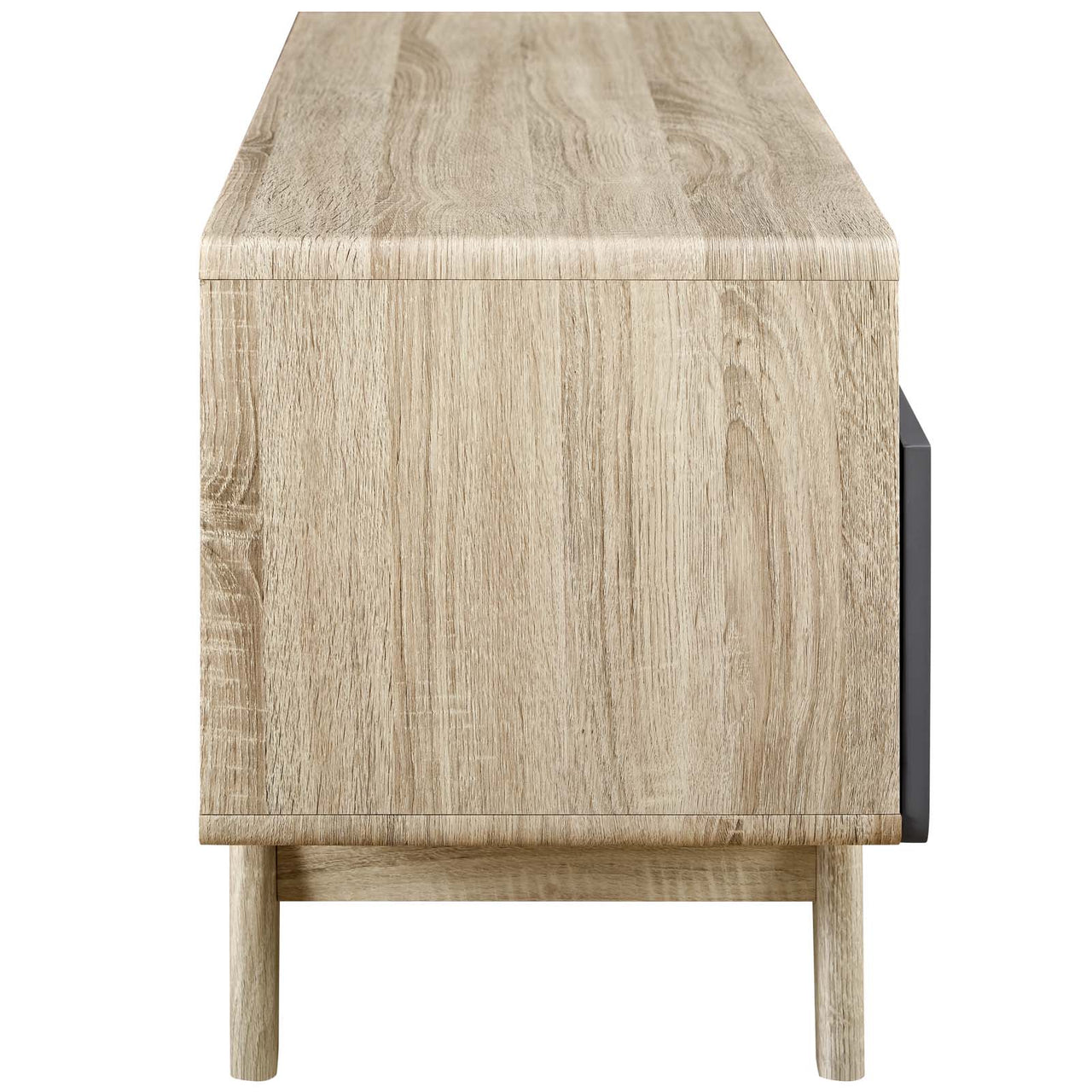 Elviera TV Stand, Natural Wood & Gray