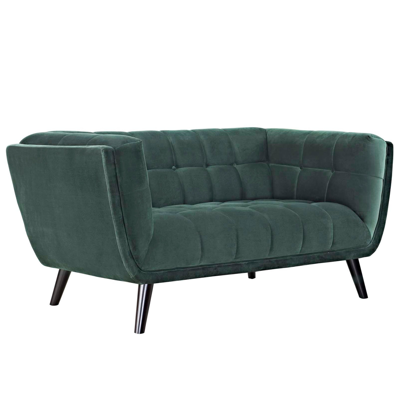 Caress Velvet Loveseat, Green