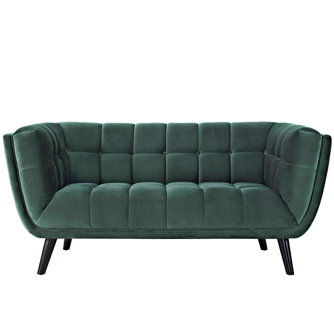 Caress Velvet Loveseat, Green