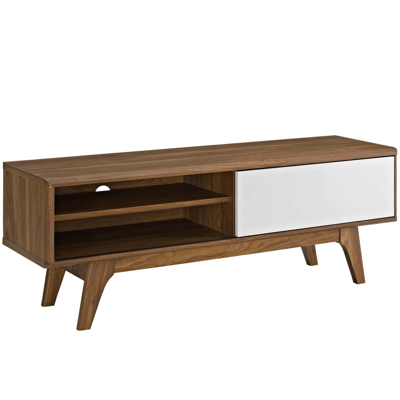 Envision 48” TV Stand, Walnut & White