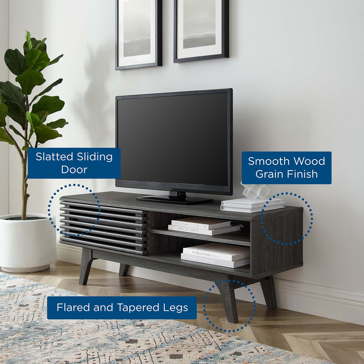 Render 48” TV Stand, Charcoal
