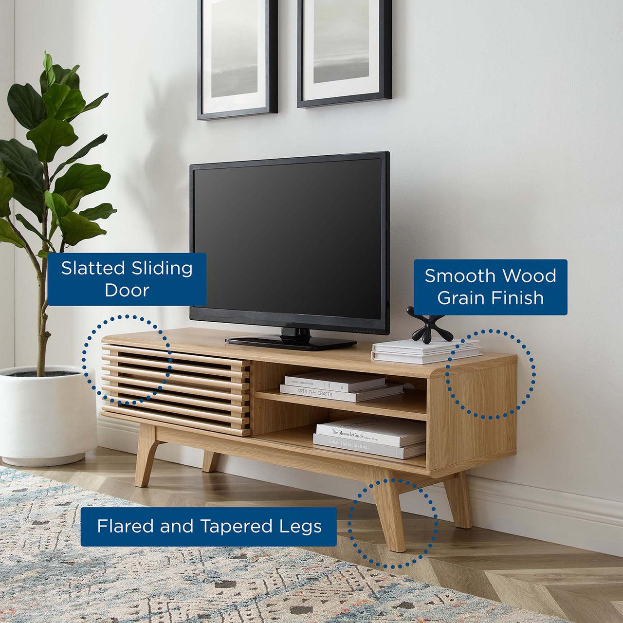 Render 48” TV Stand, Oak