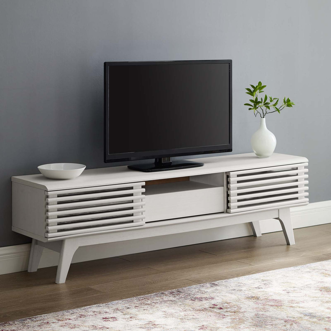 Ventra TV Stand, Medium, White