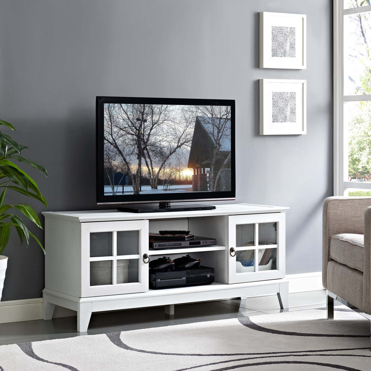 Isle 47” TV Stand, White