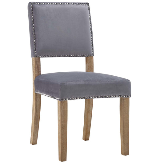 Lucy Velvet Dining Chair, Gray