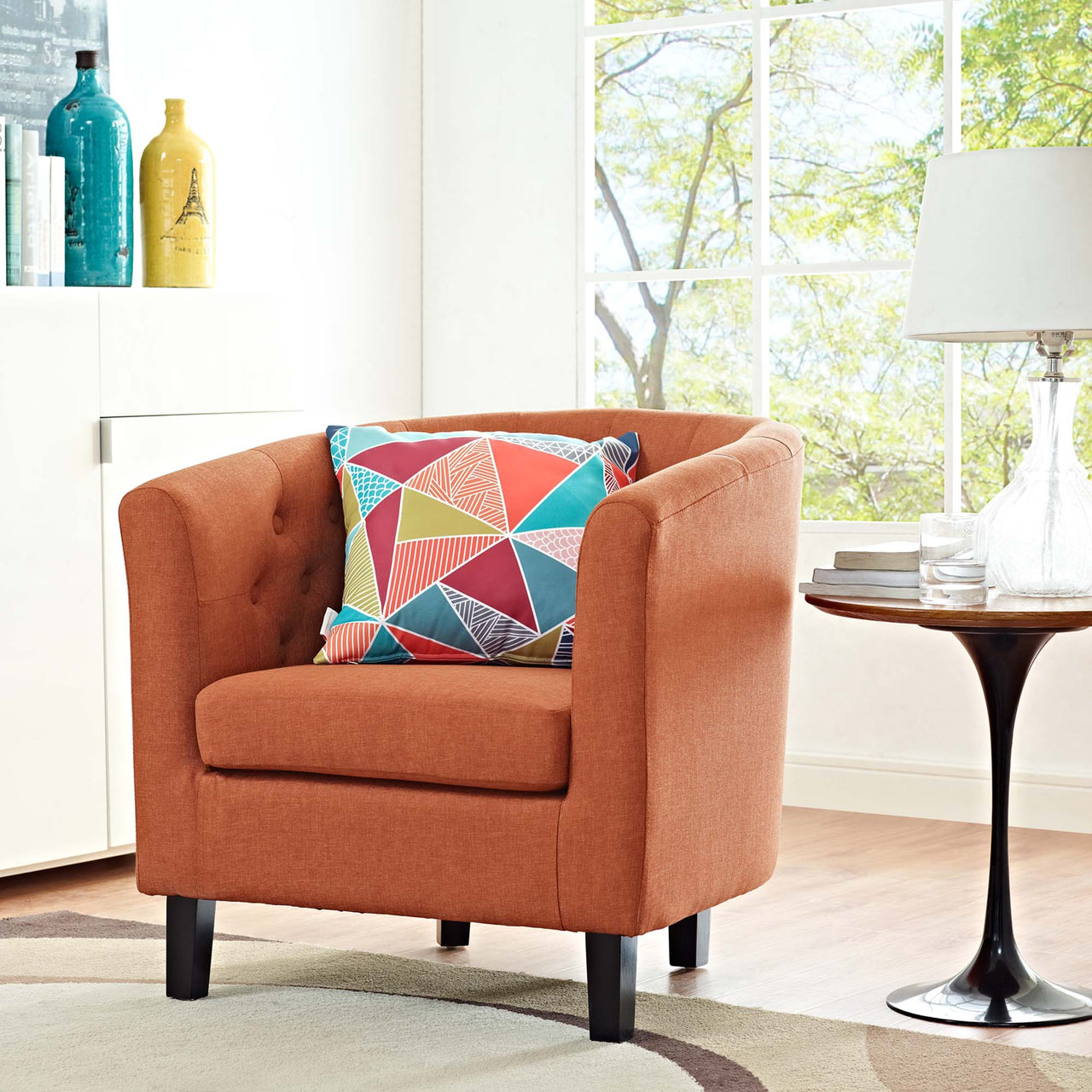 Alessa Fabric Armchair, Orange