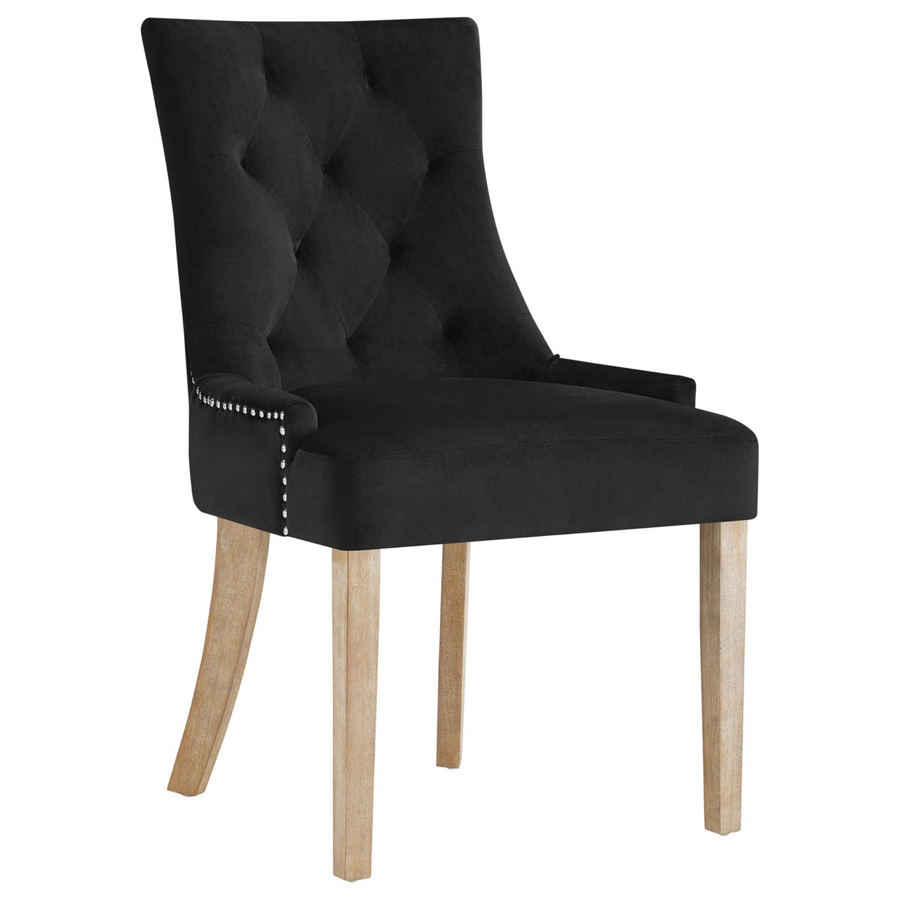 Queensridge Velvet Dining Chair, Black
