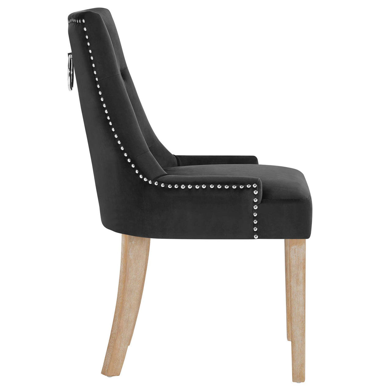 Queensridge Velvet Dining Chair, Black