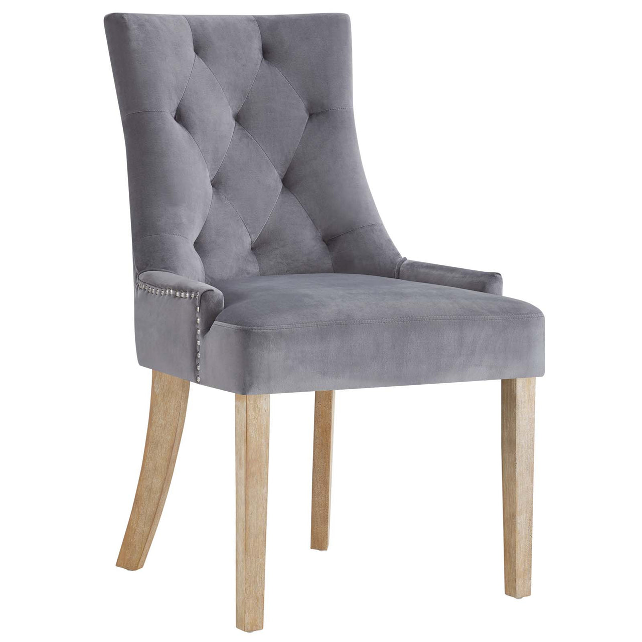 Queensridge Velvet Dining Chair, Gray