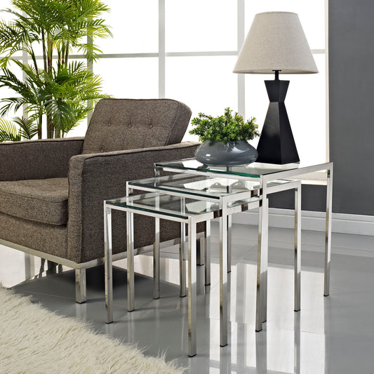 Elyndria Nesting Side | End Tables, Silver