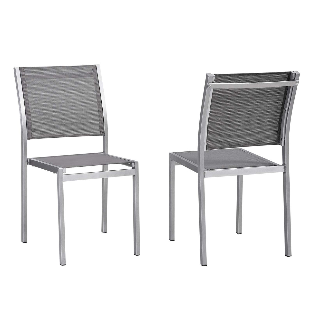 Shorea Alfresco Side Chair Set of 2, Silver & Gray