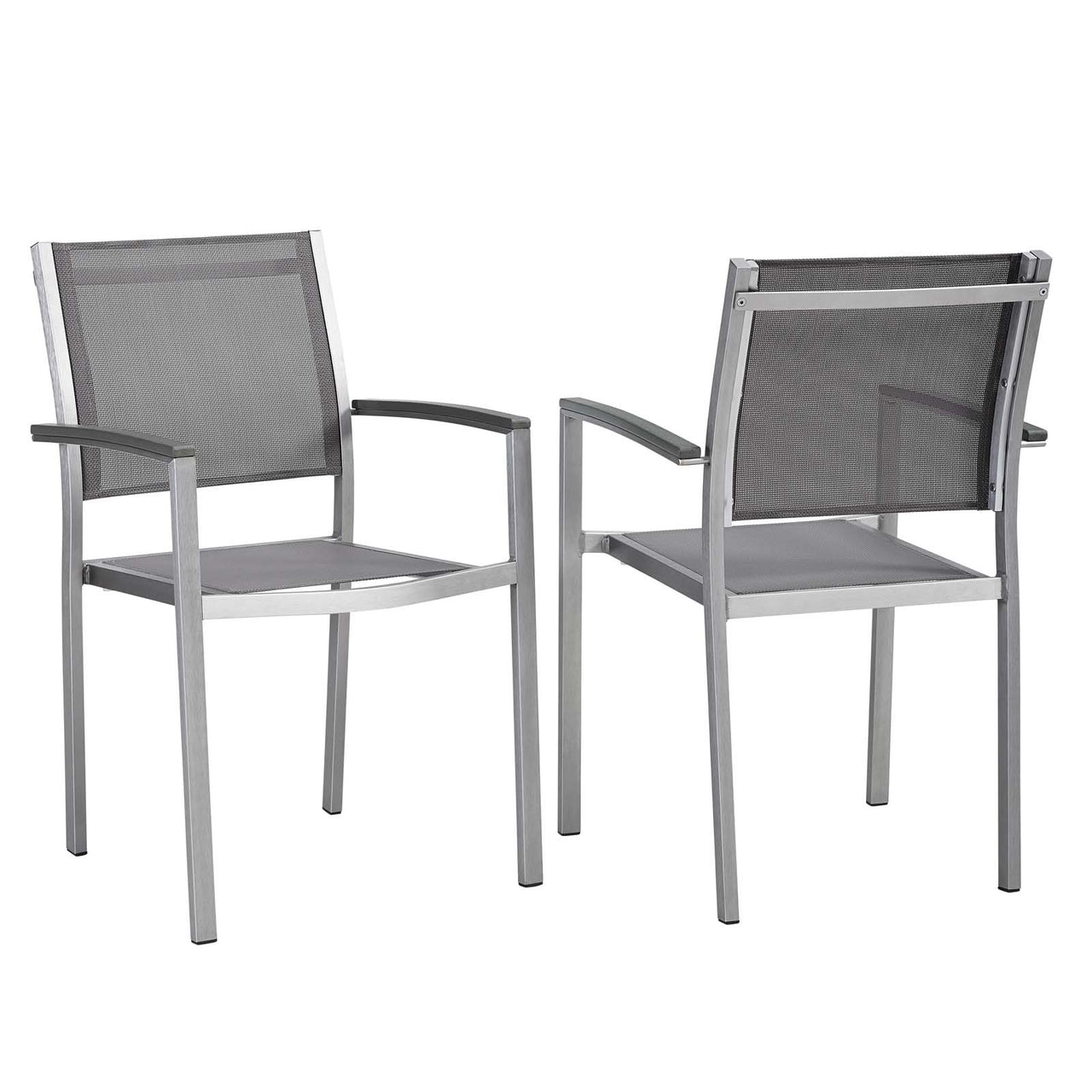 Shorea Alfresco Dining Chair Set of 2, Silver & Gray