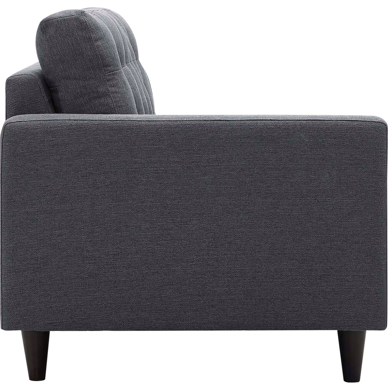 Dynasty Left-Facing Fabric Loveseat | Modular Sectional Component, Gray