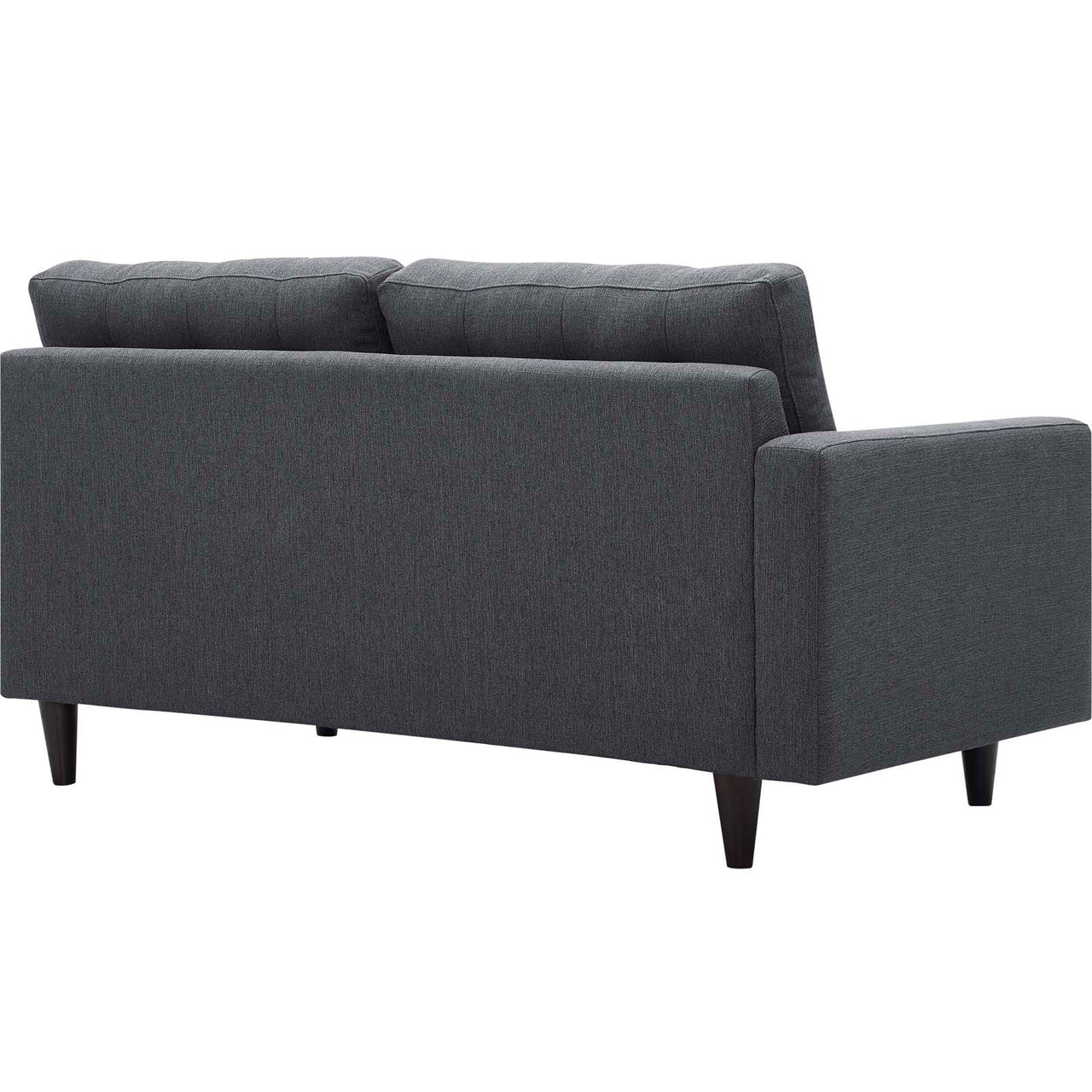 Dynasty Left-Facing Fabric Loveseat | Modular Sectional Component, Gray