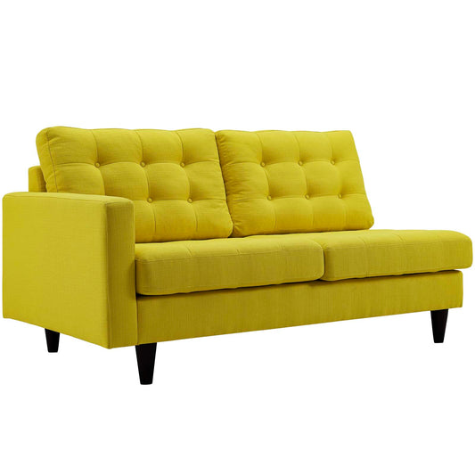 Dynasty Left-Facing Fabric Loveseat | Modular Sectional Component, Sunny
