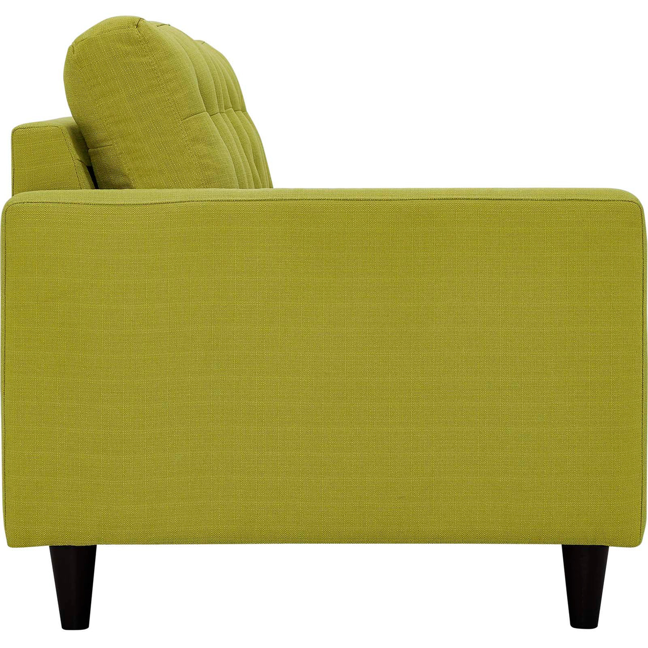 Dynasty Left-Facing Fabric Loveseat | Modular Sectional Component, Chartreuse