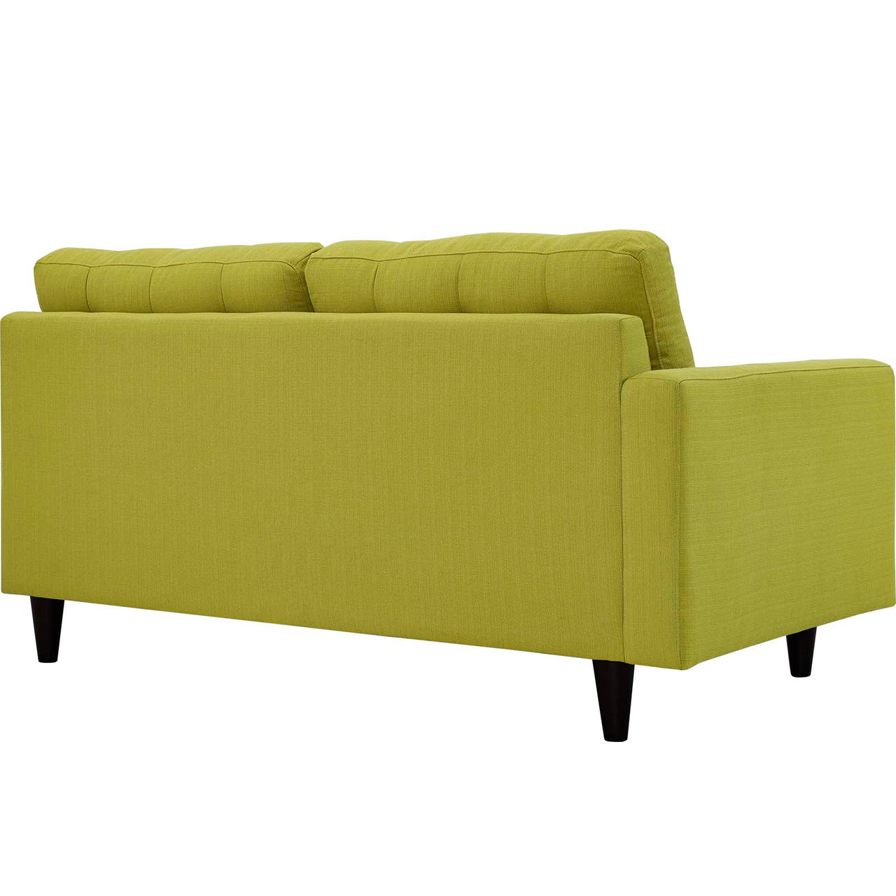 Dynasty Left-Facing Fabric Loveseat | Modular Sectional Component, Chartreuse