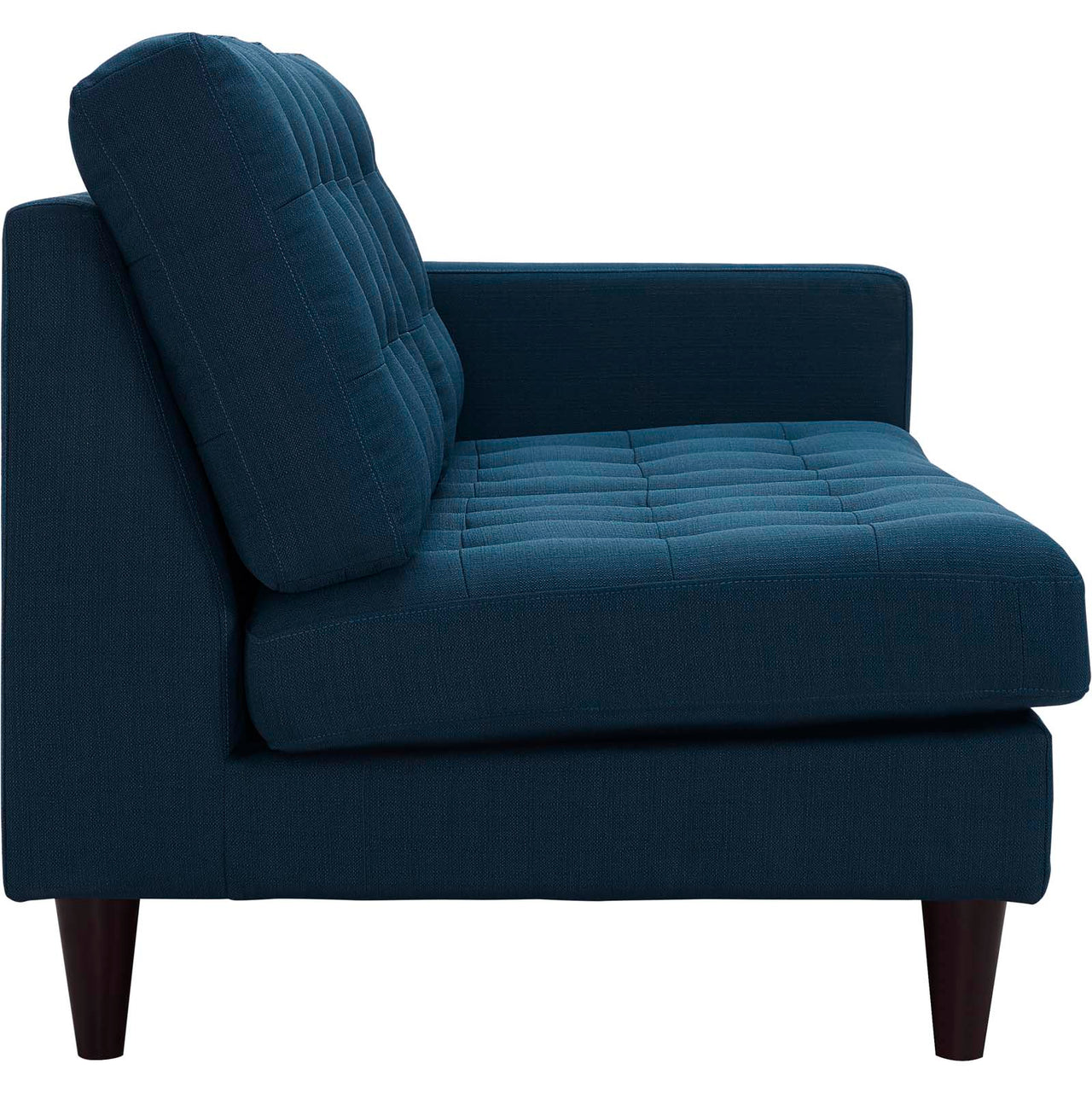Dynasty Right-Facing Fabric Loveseat | Modular Sectional Component, Azure