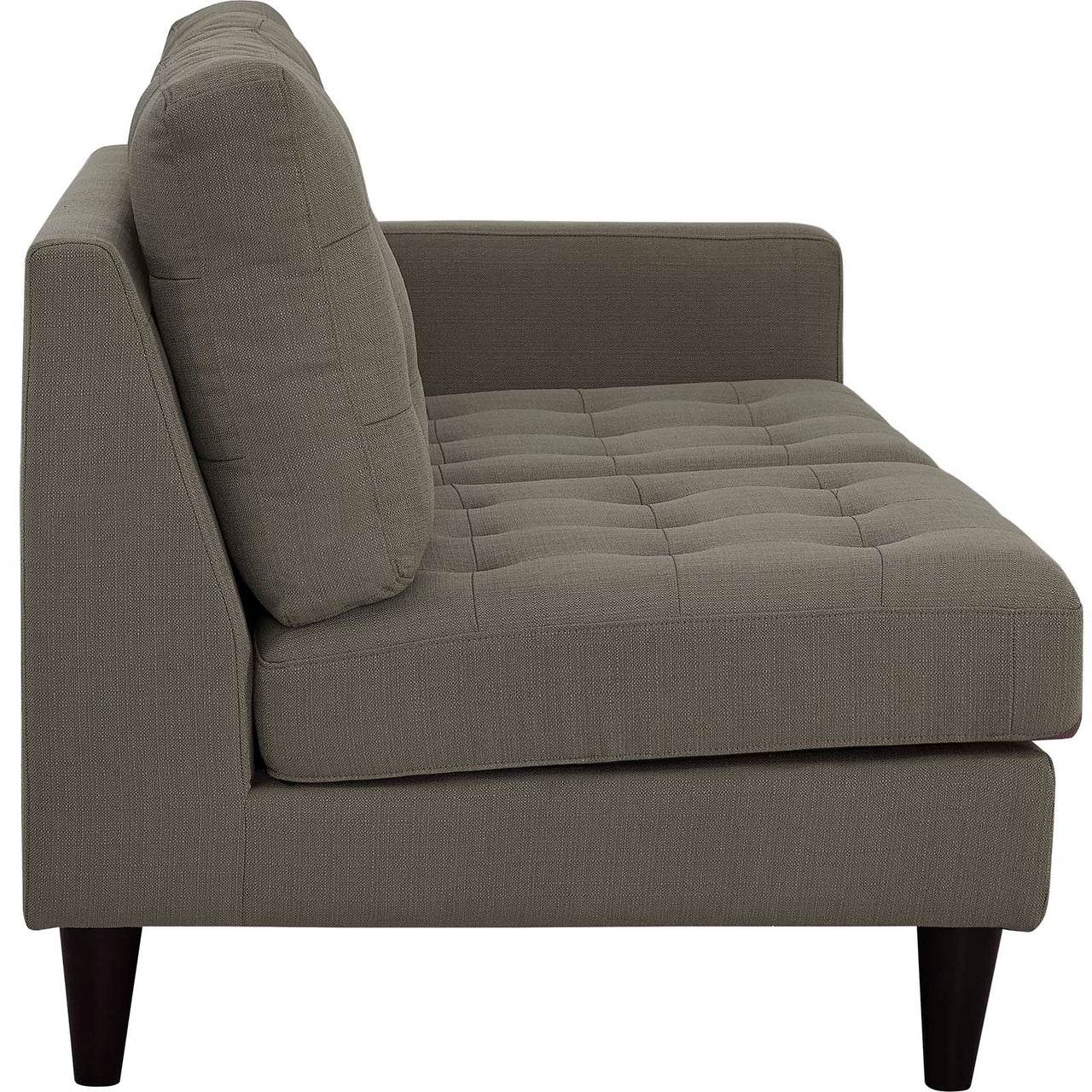 Dynasty Right-Facing Fabric Loveseat | Modular Sectional Component, Granite
