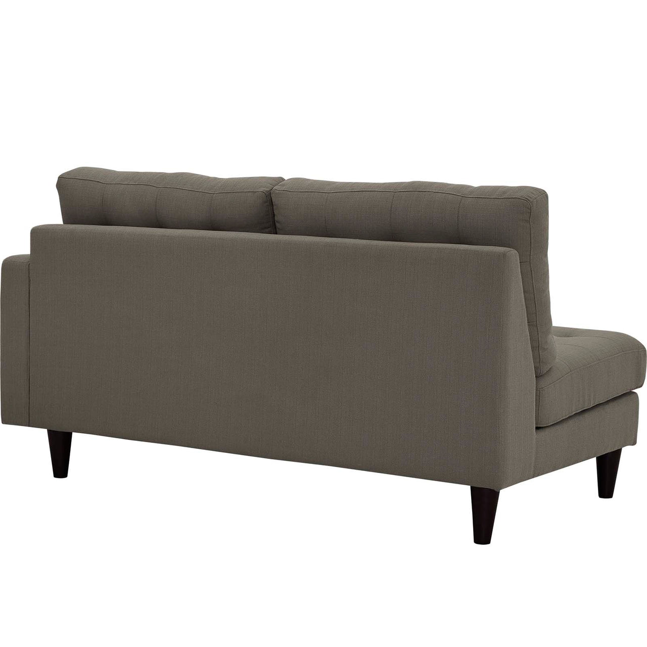Dynasty Right-Facing Fabric Loveseat | Modular Sectional Component, Granite