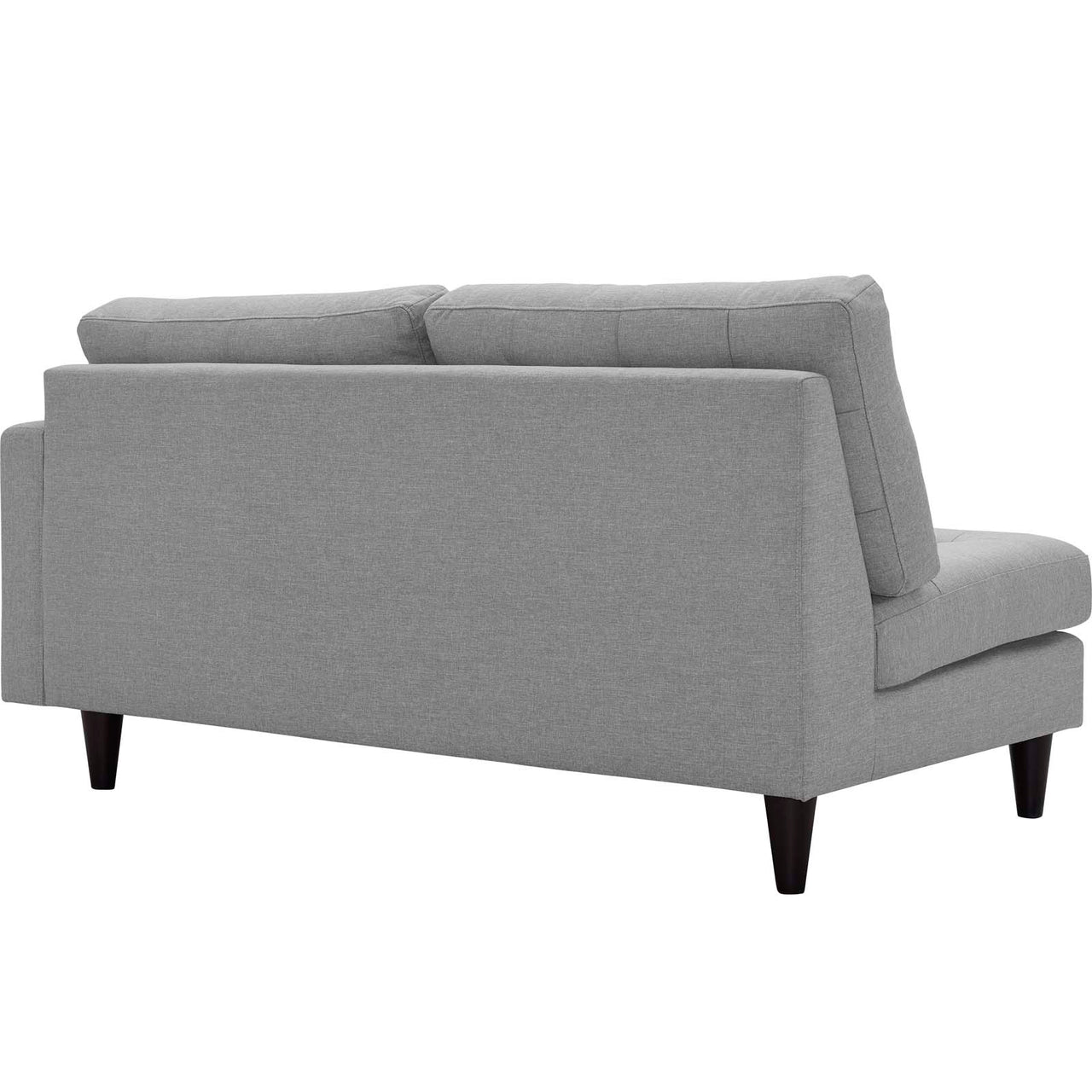 Dynasty Right-Facing Fabric Loveseat | Modular Sectional Component, Light Gray